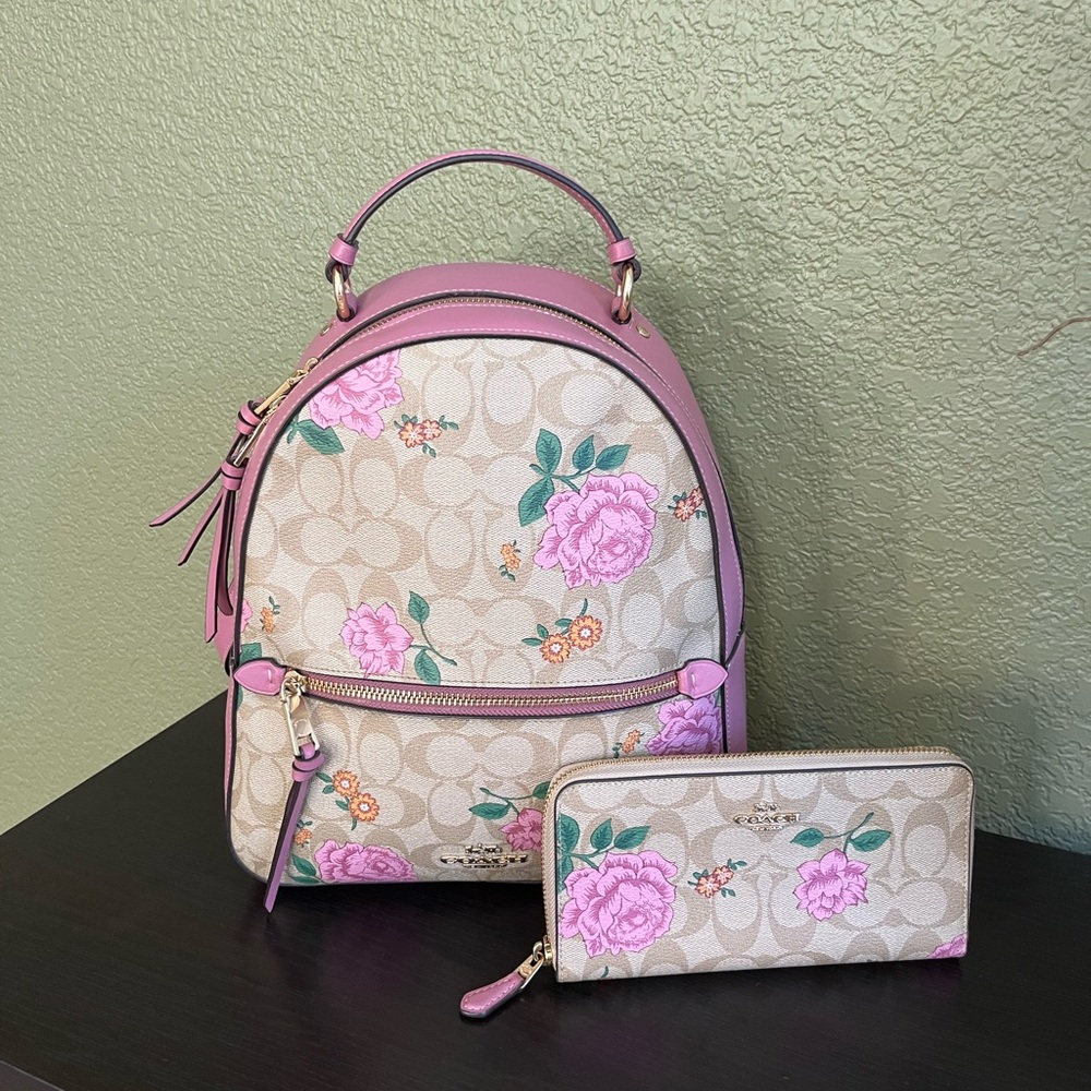 Coach Camo Rose  Floral Backpack with Wallet.  Limited Edition